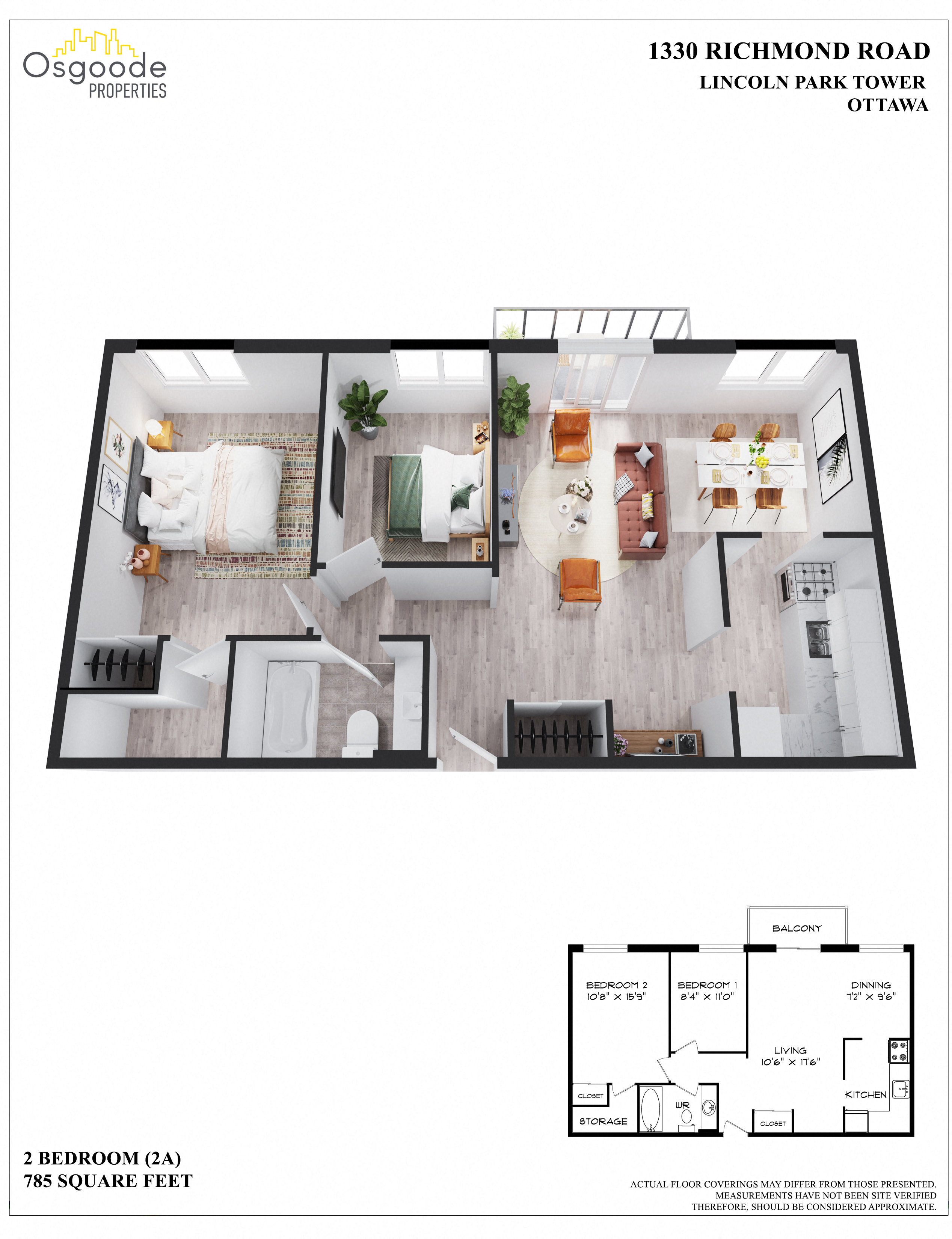 Appartement 2 Chambres a louer à Ottawa a Lincoln Park Tower - Plan 01 - PagesDesLocataires – L402252