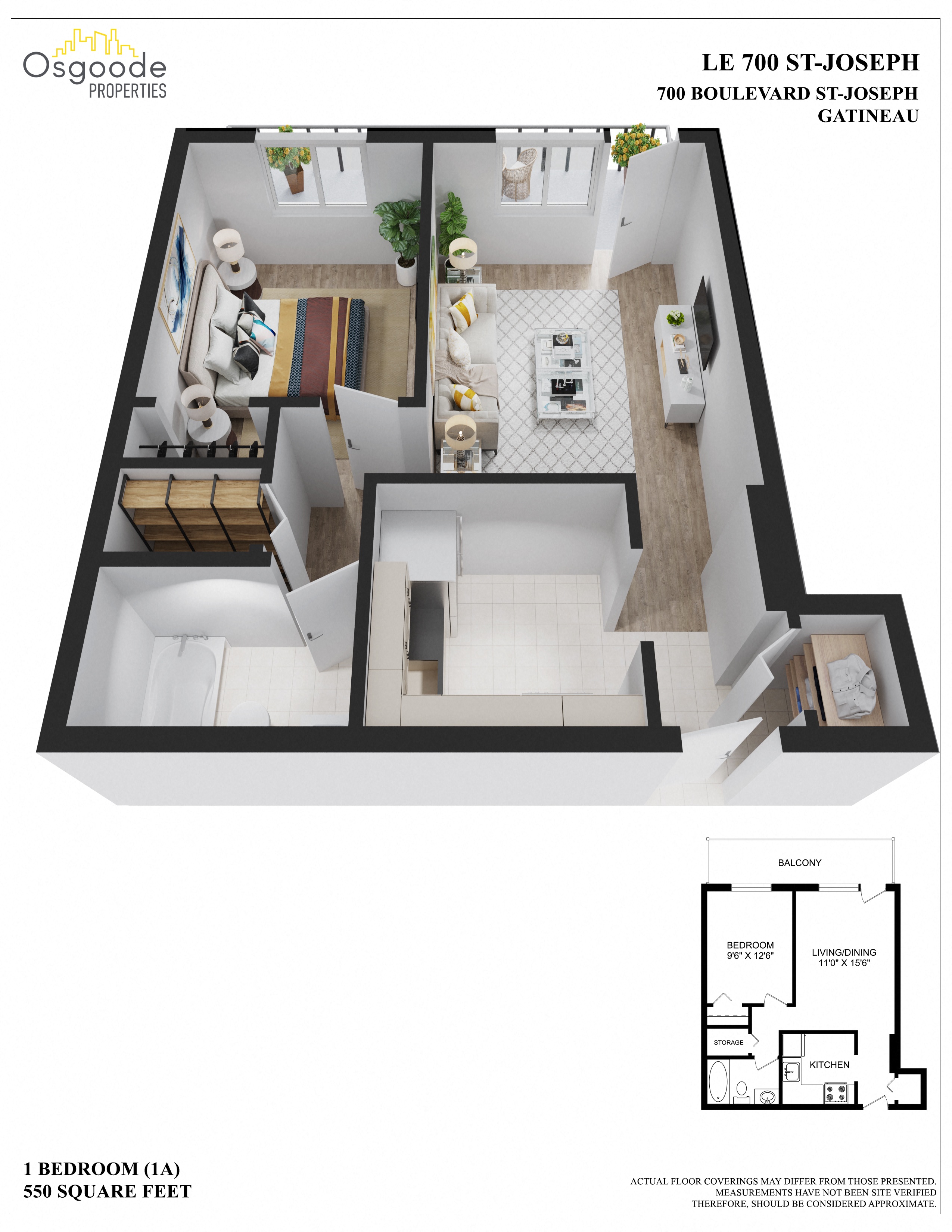 Appartement 1 Chambre a louer à Gatineau-Hull a 700 St Joseph - Plan 01 - PagesDesLocataires – L401982