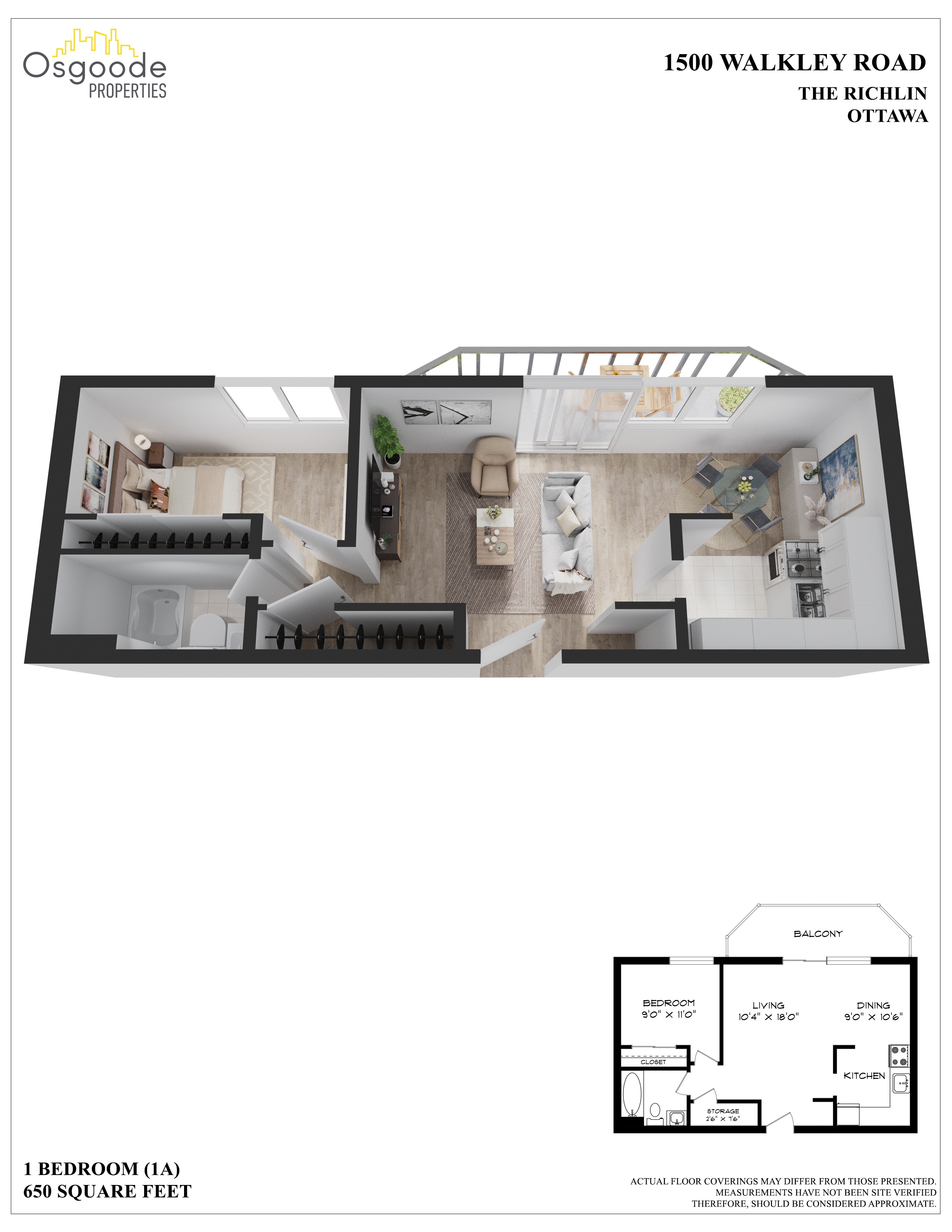 Appartement 1 Chambre a louer à Ottawa a Richlin - Plan 01 - PagesDesLocataires – L402395