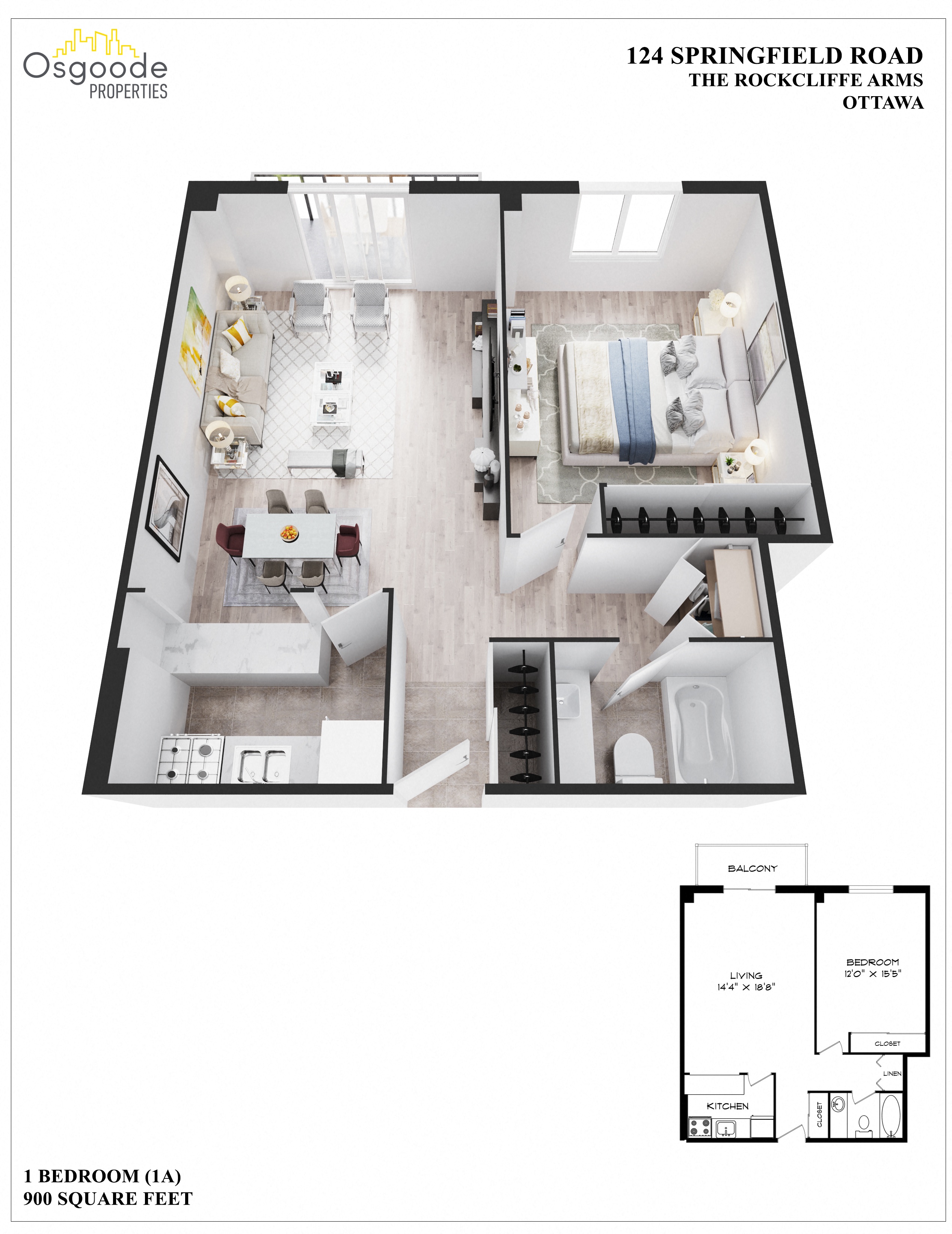 Appartement 1 Chambre a louer à Ottawa a Rockcliffe Arms - Plan 01 - PagesDesLocataires – L402005