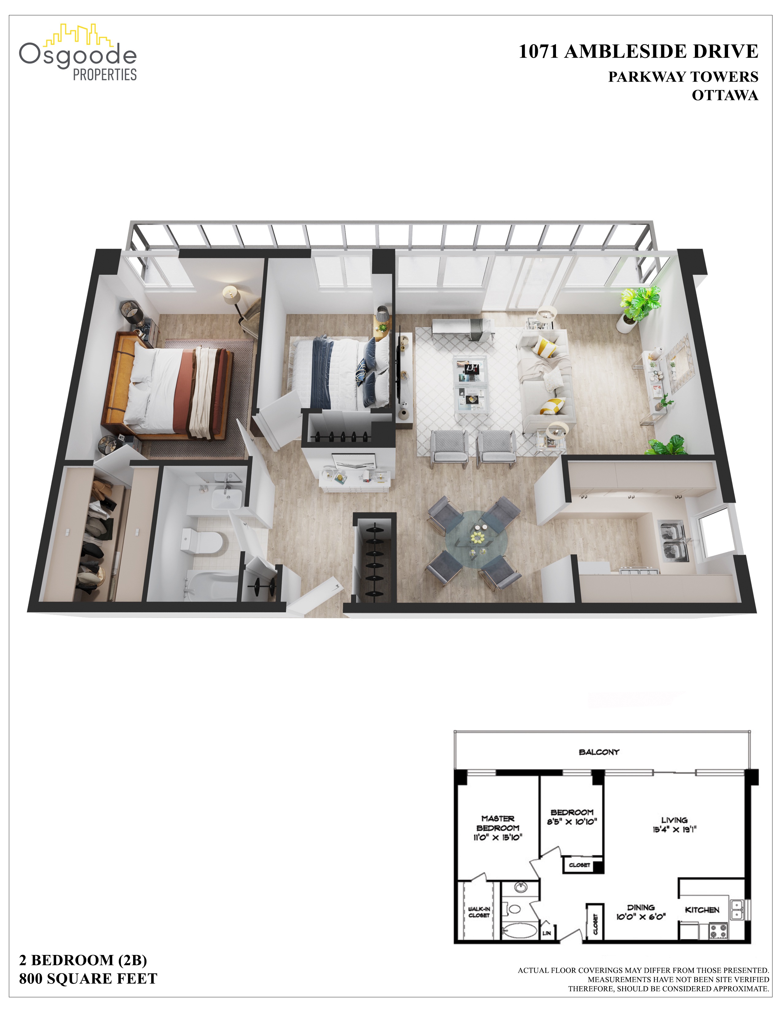 Appartement 2 Chambres a louer à Ottawa a Parkway Towers - Plan 01 - PagesDesLocataires – L402001
