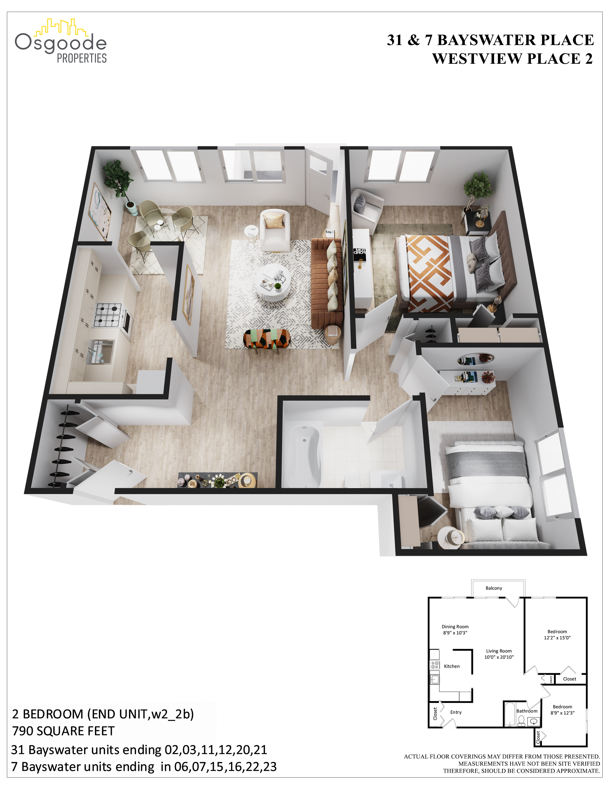 Appartement 2 Chambres a louer à Kingston a Westview Place - Plan 01 - PagesDesLocataires – L406841