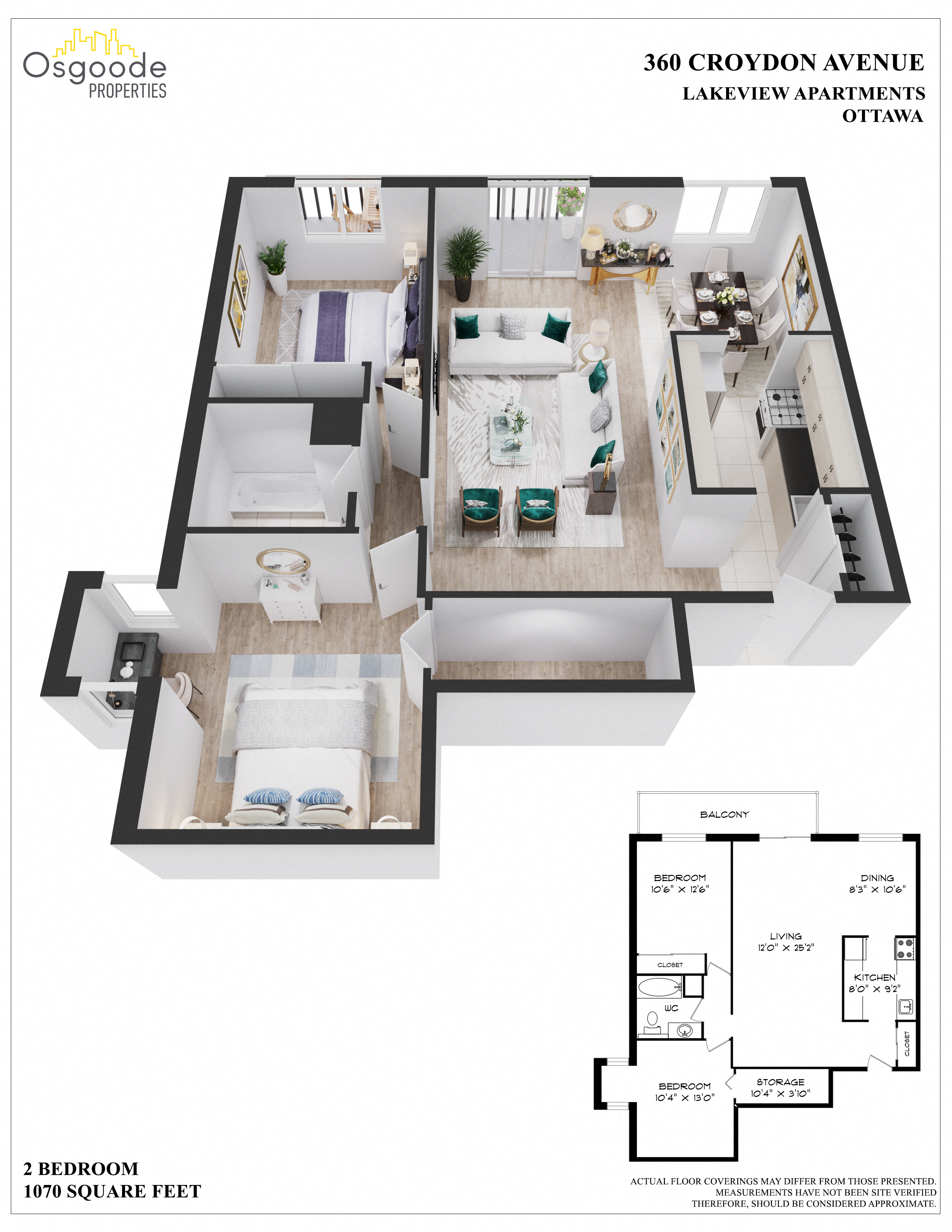 Appartement 2 Chambres a louer à Ottawa a Lakeview - Plan 01 - PagesDesLocataires – L401998