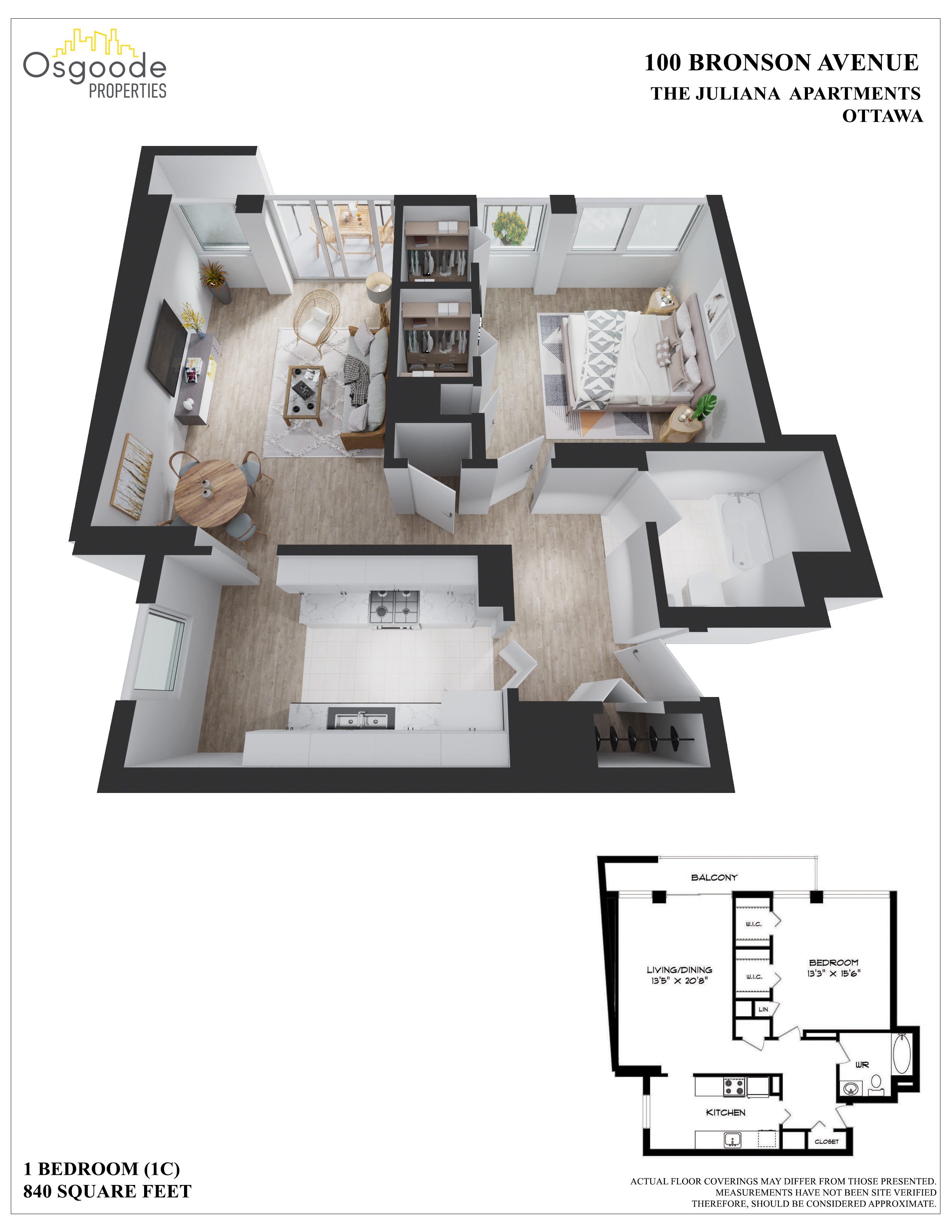 Appartement 1 Chambre a louer à Ottawa a Juliana - Plan 01 - PagesDesLocataires – L406360
