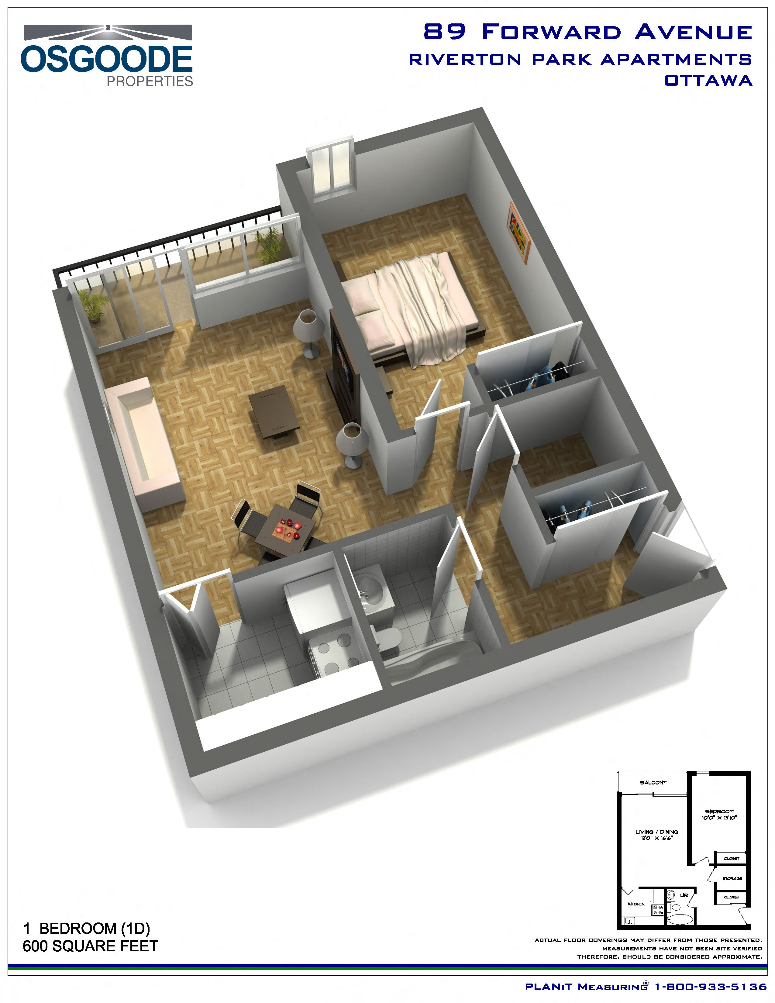 Appartement 1 Chambre a louer à Ottawa a Riverton Park - Plan 01 - PagesDesLocataires – L402004