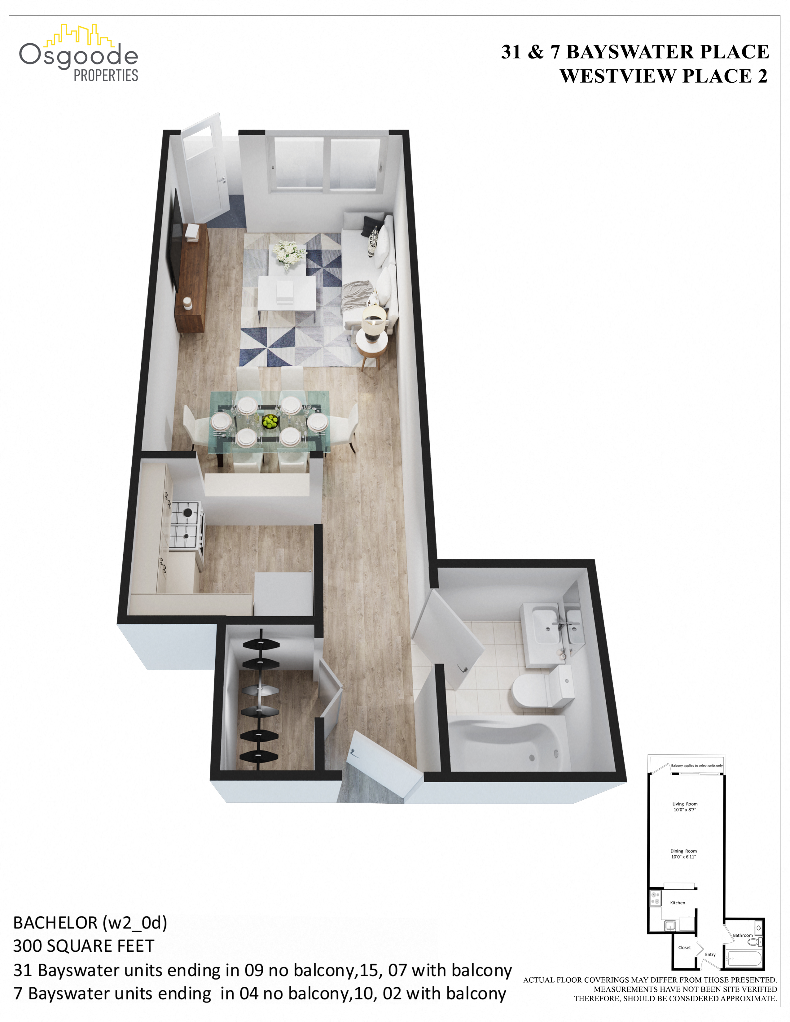 Appartement Studio / Bachelor a louer à Kingston a Westview Place - Plan 01 - PagesDesLocataires – L406887