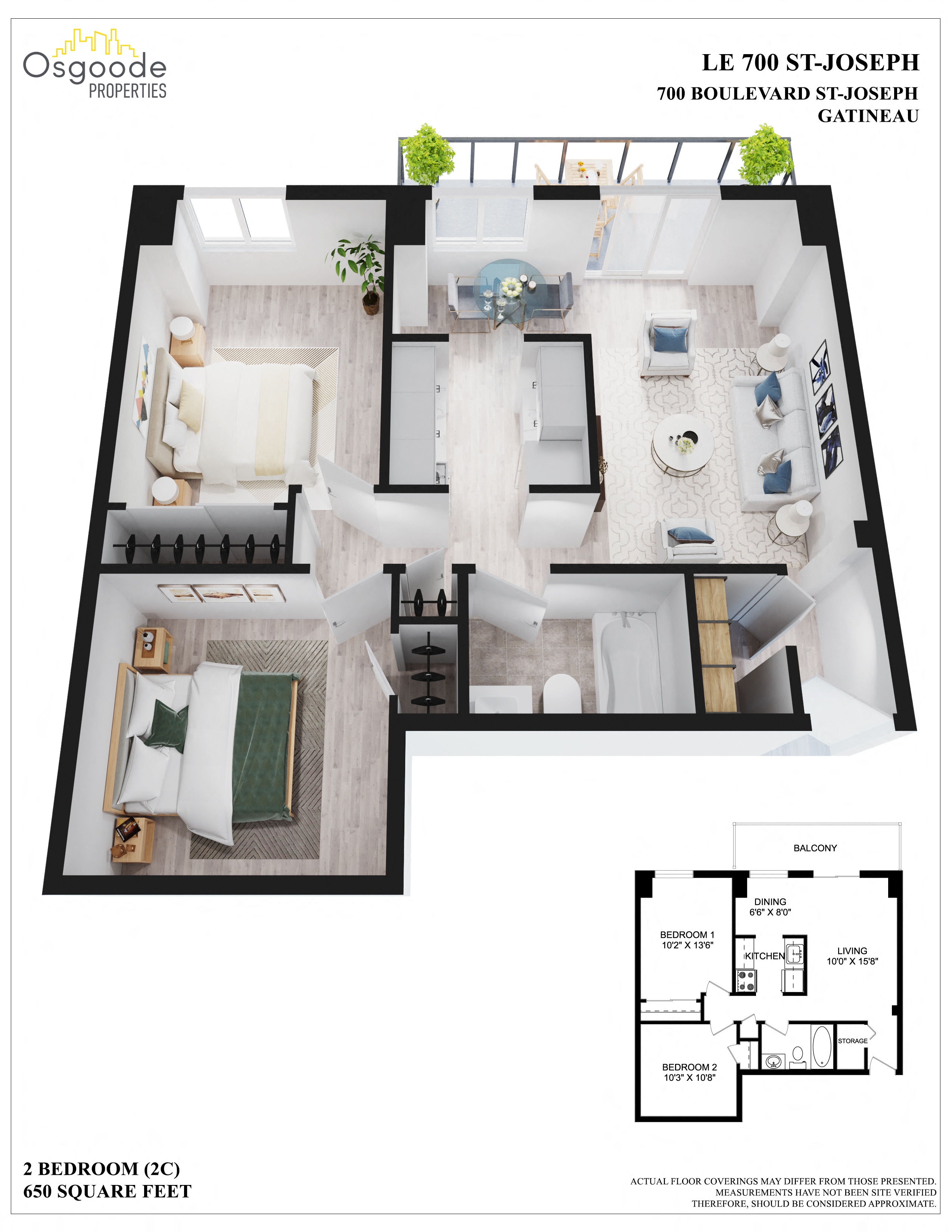 Appartement 2 Chambres a louer à Gatineau-Hull a 700 St Joseph - Plan 01 - PagesDesLocataires – L402685